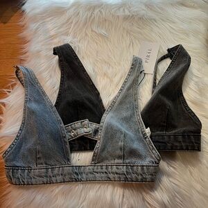 Piral Denim Bralette Set